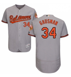 Mens Majestic Baltimore Orioles 34 Kevin Gausman Grey Road Flex Base Authentic Collection MLB Jersey