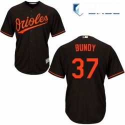 Mens Majestic Baltimore Orioles 37 Dylan Bundy Replica Black Alternate Cool Base MLB Jersey