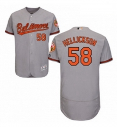 Mens Majestic Baltimore Orioles 58 Jeremy Hellickson Grey Flexbase Authentic Collection MLB Jersey