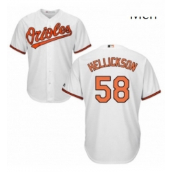 Mens Majestic Baltimore Orioles 58 Jeremy Hellickson Replica White Home Cool Base MLB Jersey 