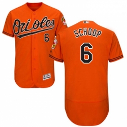 Mens Majestic Baltimore Orioles 6 Jonathan Schoop Orange Alternate Flex Base Authentic Collection MLB Jersey