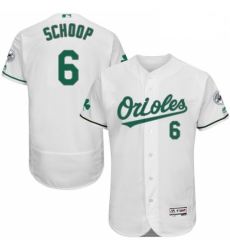 Mens Majestic Baltimore Orioles 6 Jonathan Schoop White Celtic Flexbase Authentic Collection MLB Jersey