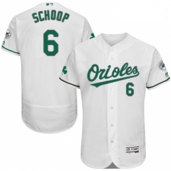 Mens Majestic Baltimore Orioles 6 Jonathan Schoop White Celtic Flexbase Authentic Collection MLB Jersey