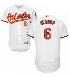 Mens Majestic Baltimore Orioles 6 Jonathan Schoop White Home Flex Base Authentic Collection MLB Jersey