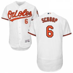 Mens Majestic Baltimore Orioles 6 Jonathan Schoop White Home Flex Base Authentic Collection MLB Jersey
