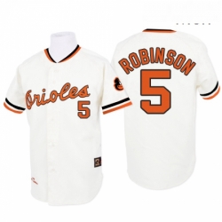 Mens Mitchell and Ness 1970 Baltimore Orioles 5 Brooks Robinson Authentic White Throwback MLB Jersey