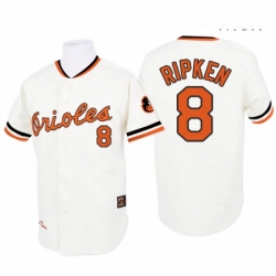 Mens Mitchell and Ness 1970 Baltimore Orioles 8 Cal Ripken Replica White Throwback MLB Jersey