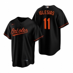 Mens Nike Baltimore Orioles 11 Jose Iglesias Black Alternate Stitched Baseball Jersey