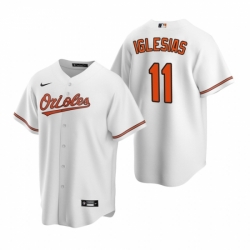 Mens Nike Baltimore Orioles 11 Jose Iglesias White Home Stitched Baseball Jersey
