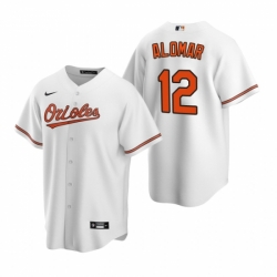 Mens Nike Baltimore Orioles 12 Roberto Alomar White Home Stitched Baseball Jersey