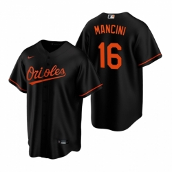 Mens Nike Baltimore Orioles 16 Trey Mancini Black Alternate Stitched Baseball Jersey