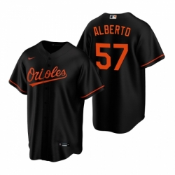 Mens Nike Baltimore Orioles 57 Hanser Alberto Black Alternate Stitched Baseball Jersey