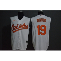 Orioles 19 Chris Davis White Nike Cool Base Sleeveless Jersey