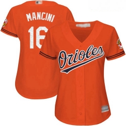 Orioles #16 Trey Mancini Orange Women Alternate Stitched Baseball Jersey
