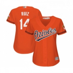 Womens Baltimore Orioles 14 Rio Ruiz Replica Orange Alternate Cool Base Baseball Jersey 
