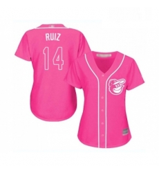 Womens Baltimore Orioles 14 Rio Ruiz Replica Pink Fashion Cool Base Baseball Jersey 