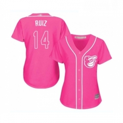 Womens Baltimore Orioles 14 Rio Ruiz Replica Pink Fashion Cool Base Baseball Jersey 