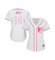 Womens Baltimore Orioles 14 Rio Ruiz Replica White Fashion Cool Base Baseball Jersey 