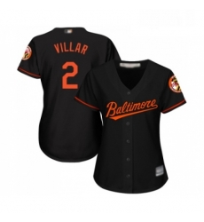 Womens Baltimore Orioles 2 Jonathan Villar Replica Black Alternate Cool Base Baseball Jersey 