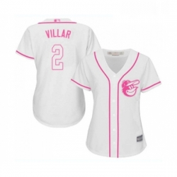 Womens Baltimore Orioles 2 Jonathan Villar Replica White Fashion Cool Base Baseball Jersey 