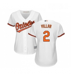 Womens Baltimore Orioles 2 Jonathan Villar Replica White Home Cool Base Baseball Jersey 