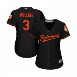 Womens Baltimore Orioles 3 Cedric Mullins Replica Black Alternate Cool Base Baseball Jersey 