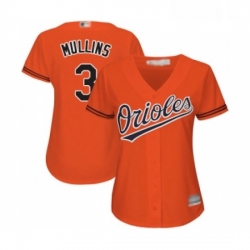 Womens Baltimore Orioles 3 Cedric Mullins Replica Orange Alternate Cool Base Baseball Jersey 