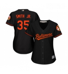 Womens Baltimore Orioles 35 Dwight Smith Jr Replica Black Alternate Cool Base Baseball Jersey 