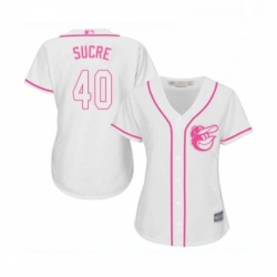 Womens Baltimore Orioles 40 Jesus Sucre Replica White Fashion Cool Base Baseball Jersey 