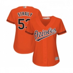 Womens Baltimore Orioles 53 Dan Straily Replica Orange Alternate Cool Base Baseball Jersey 