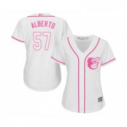 Womens Baltimore Orioles 57 Hanser Alberto Replica White Fashion Cool Base Baseball Jersey 