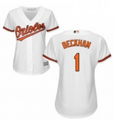 Womens Majestic Baltimore Orioles 1 Tim Beckham Authentic White Home Cool Base MLB Jersey 