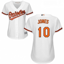 Womens Majestic Baltimore Orioles 10 Adam Jones Replica White Home Cool Base MLB Jersey