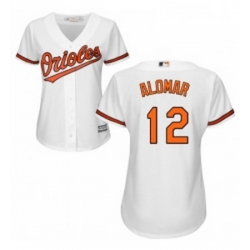 Womens Majestic Baltimore Orioles 12 Roberto Alomar Authentic White Home Cool Base MLB Jersey 