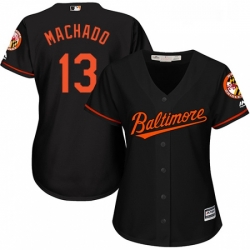 Womens Majestic Baltimore Orioles 13 Manny Machado Authentic Black Alternate Cool Base MLB Jersey