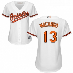 Womens Majestic Baltimore Orioles 13 Manny Machado Replica White Home Cool Base MLB Jersey