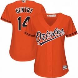 Womens Majestic Baltimore Orioles 14 Craig Gentry Authentic Orange Alternate Cool Base MLB Jersey 