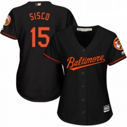 Womens Majestic Baltimore Orioles 15 Chance Sisco Replica Black Alternate Cool Base MLB Jersey 