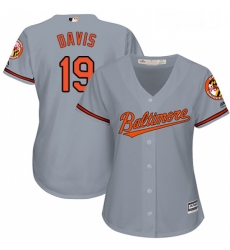 Womens Majestic Baltimore Orioles 19 Chris Davis Authentic Grey Road Cool Base MLB Jersey