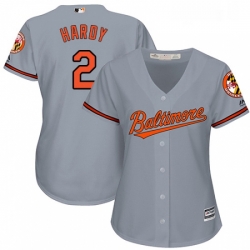 Womens Majestic Baltimore Orioles 2 JJ Hardy Authentic Grey Road Cool Base MLB Jersey
