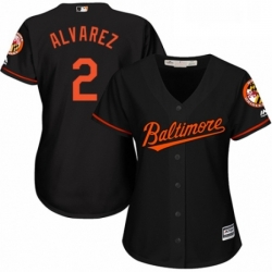 Womens Majestic Baltimore Orioles 2 Pedro Alvarez Authentic Black Alternate Cool Base MLB Jersey 