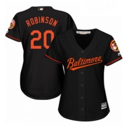 Womens Majestic Baltimore Orioles 20 Frank Robinson Authentic Black Alternate Cool Base MLB Jersey