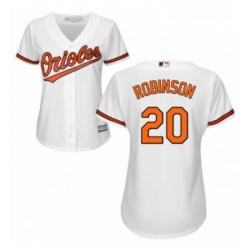 Womens Majestic Baltimore Orioles 20 Frank Robinson Authentic White Home Cool Base MLB Jersey