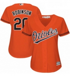 Womens Majestic Baltimore Orioles 20 Frank Robinson Replica Orange Alternate Cool Base MLB Jersey
