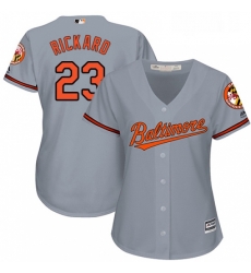 Womens Majestic Baltimore Orioles 23 Joey Rickard Authentic Grey Road Cool Base MLB Jersey