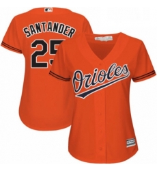 Womens Majestic Baltimore Orioles 25 Anthony Santander Replica Orange Alternate Cool Base MLB Jersey 