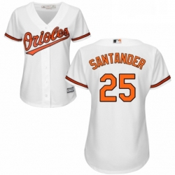 Womens Majestic Baltimore Orioles 25 Anthony Santander Replica White Home Cool Base MLB Jersey 