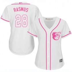 Womens Majestic Baltimore Orioles 28 Colby Rasmus Authentic White Fashion Cool Base MLB Jersey 