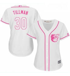 Womens Majestic Baltimore Orioles 30 Chris Tillman Authentic White Fashion Cool Base MLB Jersey
