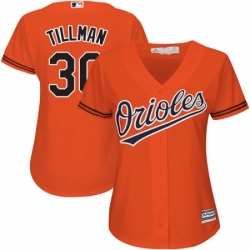 Womens Majestic Baltimore Orioles 30 Chris Tillman Replica Orange Alternate Cool Base MLB Jersey